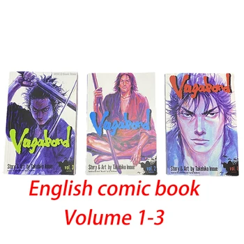Aizrautīgi Cīnās Komiksi (Ceļinieks) Ronin Paukotājs Miyamoto Musashi Apjoms 1-3 angļu Komiksu Grāmatu, Manga Grāmatu mangas, anime