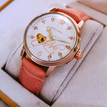 AOKULASIC Modes Dāmas Automātiskā Skatīties Dimanta Sieviešu Pulkstenis rokas Pulkstenis Ūdensizturīgs Ādas Sieviešu Mehāniskās Pulksteņi Reloj Mujer