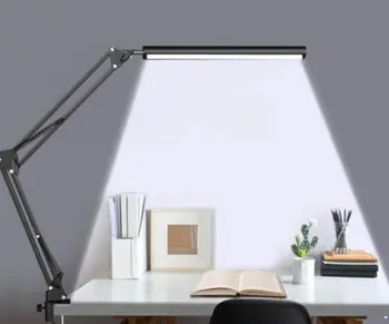Aptumšojami LED Galda Gaismas galda Lampa USB Acu Aprūpes Šūpoles, Regulējams Skava Melna