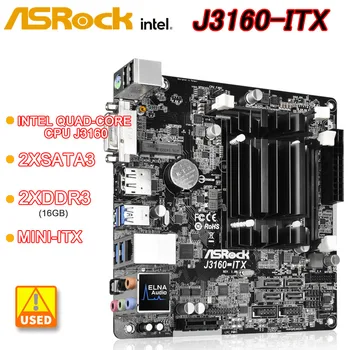 ASRock J3160-ITX mātesplati Intel Quad-Core cpu J3160 2xDDR3 16GB USB 3.1 PCIe 2.0, HDMI, DVI-D 4xSATA3 Mini-ITX
