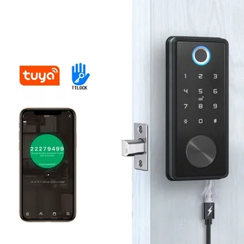 Augstas Drošības pirkstu Nospiedumu Paroli TTLOCK Tuya IC CARD Digital Smart Deadbolt Durvju Slēdzene