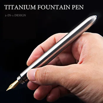 Augstas Kvalitātes 2-IN-1 Titāna Taktiskās Fountain Pen pašaizsardzība, Ārkārtas Stikla Breaker Āra Izdzīvošanas EDC Rīku Ziemassvētku Dāvanu