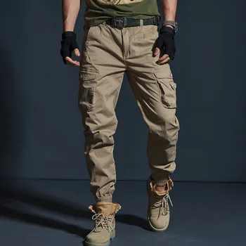 Augstas Kvalitātes Haki Gadījuma Bikses Vīriešu Militārās Taktikas Joggers Maskēties Kravas Bikses Multi-Kabatas Modes Melns Armijas Bikses