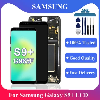 Augstas Kvalitātes TFT Samsung Galaxy S9 Plus G965U G965F LCD Displejs, Touch Screen ar Rāmi, Galaxy S9+ Displeja Nomaiņa