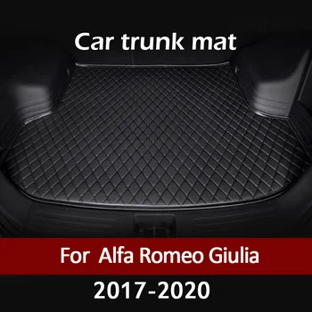 Auto bagāžnieka paklājiņš par Alfa Romeo Giulia 2017 2018 2019 2020 kravas starplikas paklāju interjera aksesuāri vāciņu