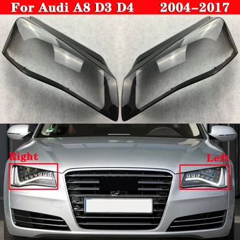 Auto Priekšējo Lukturu Vāks Audi A8 D3 D4 2004-2017 Auto Lukturis Abažūrs Lampcover Galvas gaismas Luktura stikls Objektīva Korpusa Vāciņi