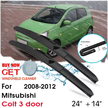 Auto Priekšējā Logā, Vējstiklu Gumijas, Silikona Piepildīt Tīrītājs Par Mitsubishi Colt 3 durvju 2008. - 2012. gadam LHD / RHD 24
