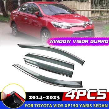 Auto Windows apăērbs sejas aizsargs Toyota Vios XP150 Yaris Sedans ATIV Limo 2014~2023 Deflektoru Aizsargiem, Markīzes Saule, Lietus Uzacu Piederumi