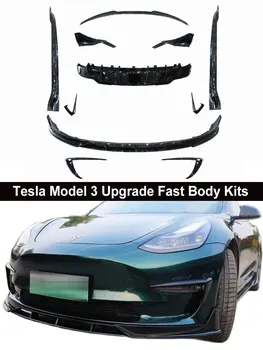 Auto Ķermeņa Komplekti ABS Priekšējais Bamperis fit Lūpu, Aizmugurējo Difuzoru Sānu Svārki Aizmugurējais Spoileris, lai Tesla model y, lai modelis 3