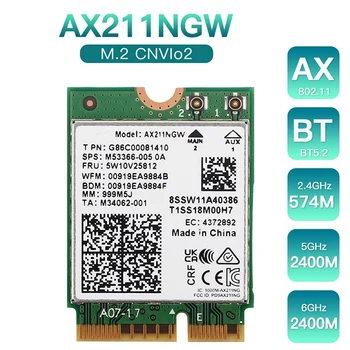 AX211NGW Wifi 6E M. 2 Taustiņu E Cnvio2 Dual Band 2.4 Ghz/5 ghz Bezvadu Tīkla Karti Piederumu Komplekts 802.11 Ac Bluetooth 5.2 Adapteri