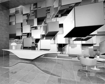 Beibehang Custom tapetes cementa taisnstūra ģeometriskā fona pelēkā Eiropas 3D rūpniecības stila fona 3d tapetes