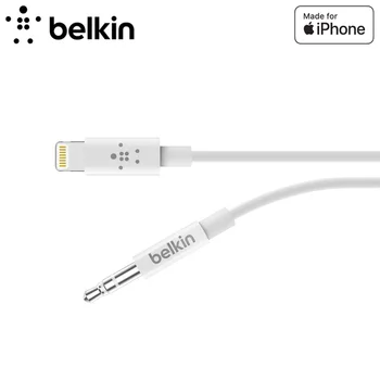 Belkin Sākotnējā 3,5 mm Audio Kabelis priekš iPhone AUX Vads 1.8 m uz Automašīnas Stereo vai Mājas Skaļruņu AV10172bt06WHT/BLK
