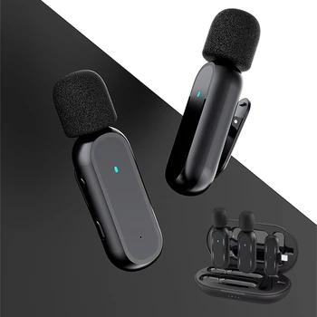 Bezvadu Lavalier Mikrofons Mini Portatīvo Trokšņa Samazināšanas Audio Video Ierakstīšanas Mikrofons iPhone Ar Android Uzlādes Kaste