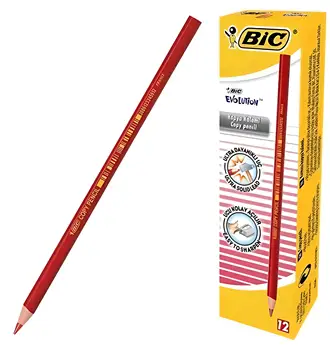 Bic Evolūcijas Sarkanā Kopēt Pildspalvu 12 Lodziņā Ultra Izturīgs, Tip Viegli Atvērt, Ērti Lietošanai Mājās, Skolā Un Birojā