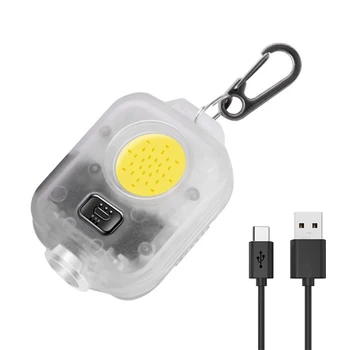 BORUiT Daudzfunkcionāls Mini COB LED Lukturīti Darba Vieglo Portatīvo Kabatas Lukturīti Keychains Uzlādējams Āra Kempings
