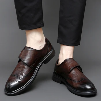 Britu stila gadījuma modes vīriešu kurpes džentlmenis apavi darba apavi oxford kurpes formālas biznesa apavi