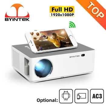 BYINTEK K20 Smart projektoru Full HD 1080P Lielā Ekrāna Android WiFi Projektoru 2K 4K, 3D Video portatīvais Projektors Mājas Kinozālei