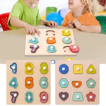 Bērniem, Montessori Koka Puzzle Roku Paķert Valdes Izglītojošas Rotaļlietas Bērniem, Multiplikācijas Filmu Skaits Vēstuli Matemātikas Atjautības Bērniem Dāvanas