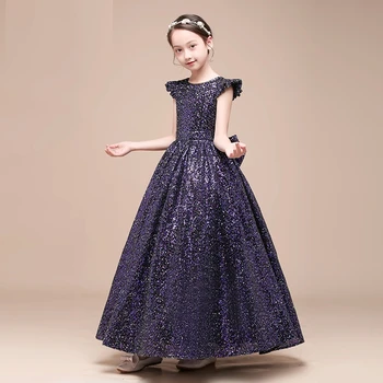 Bērniem Sieviešu Princese Modelis Catwalk Vakarā Puķu Meitene Kleitas Mazās Uzņēmējas, Klavieres, Kostīmu 2023 Jaunas