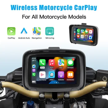CARABC 5 Collu Portable GPS Navigācija, Motociklu Ūdensizturīgs Apple Carplay Displejs Motociklu Bezvadu Android Auto IPX7 GPS Scre