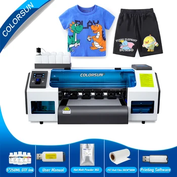 Colorsun A3 DTF Printeri XP600 DTF impresora A3 DTF Printeri, Apdrukas T-krekls, Džinsi hoodies kurpes DTF T-krekls Printer Machine