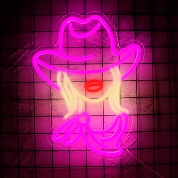 Cowgirl Neona Zīme Led Zīme Rietumu Neona Gaismas Pasūtījuma Sienu Apdare neona gaismas MĀKSLAS Akrila Lampas