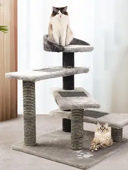 Daudzlīmeņu Daudzlīmeņu Kaķis Koka Tornis ar Nesaskrāpē Amatu Kaķis Piegādes Kāpelēt Koku Kaķu Koks ar Skrāpējumiem Pēc Tornis