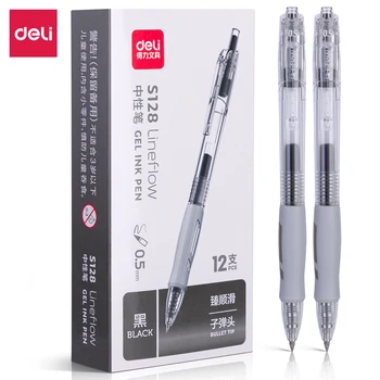Deli Melnu Tinti 0.5 mm Gēla Pildspalvas Biroja Pildspalvu Parakstīšanas Pildspalvu Students Skolas Piederumi Pildspalvas Par Eksāmenu Augstas kvalitātes Pildspalva Kancelejas piederumi Rakstīšanai