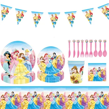 Disney Sešu Princese Vienreizējās lietošanas Galda piederumi Partijas Apdare baby dušas meitene labā puse notikumu dekoru Piederumi Sērija