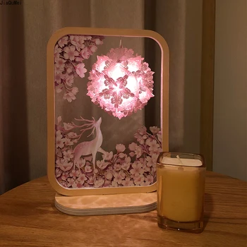 DIY Ķīniešu Mākslas Lampa USB Barošanas Guļamistaba Modes Vienkārša Nakts Gaisma Papīra-cut Atmosfēru Lampas, 3D Radošo Mājas Apdare