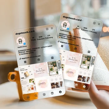 DsgnTouch vizītkarti Pielāgota Personalizēt Plastmasas Instagram Caurspīdīga PVC Vārdu Kartes, Matēts Ūdensizturīgs Bezmaksas Dizains
