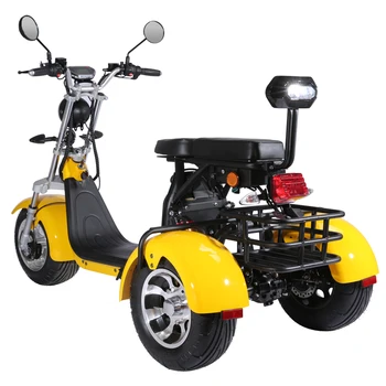 Dzeltena elektrisko motociklu pilna izmēra krāsu custom trīs-riteņu elektrisko motorollera 60V elektrisko motociklu