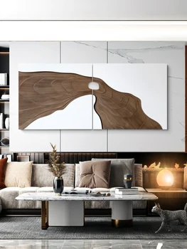 Dzīvojamā istaba dīvāns fona sienu apdare, krāsošana, high-end atmosfēras sienas, koka griešanai karājas glezna
