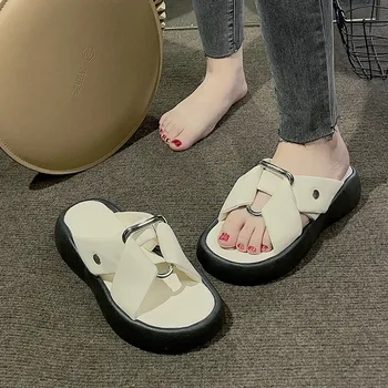 Dāmas Kurpes 2023 Jaunas Vasaras sandales ar siksniņām Sieviešu Čības Modes Platforma Dzīvoklis Gadījuma Kleita, Sandales, Pludmales Slaidi Dāmas Zapatos