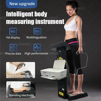Elektrodi Sporta zāli Izmanto Farmācijā, Veselības Tauku Analizators ar Mērījuma Stāvēt Ķermeņa Sastāva Analizatoru BMI Bio-pretestība Mašīna 2023 JAUNAS