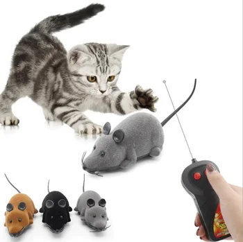 Elektronisko Elektroniskās Rotaļlietas Mājdzīvniekiem, Rotaļlietām, Funny Pet Cat pelēm Rotaļlietu Bezvadu TĀLVADĪBAS Pelēkā Žurka Tālvadības pulti, peli, Spēlējot Interactiv Lelle