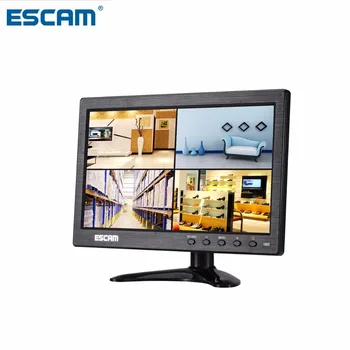 ESCAM T10 10 collu TFT LCD, 1024x600 Monitoru ar VGA HDMI-saderīgam AV BNC USB PC CCTV Drošības Kameras