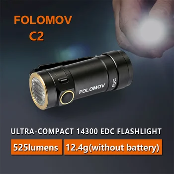 FOLOMOV EDC C2 Nicha E21A 8 Režīmi 600Lumens Magnētisko Asti EDC Mini Lukturītis Uzlādējams 14300 akumulatoru Āra LED Lukturīti