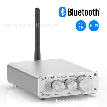 Fosi Audio Pastiprinātāju TPA3116D2 Bluetooth 2 Kanālu Skaņas Jauda Stereo Mini HiFi Digitālo Amp Skaļruņi, 50W BT10A Treble & Bass