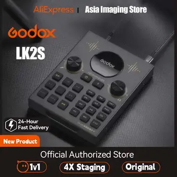 Godox LK2S Ārējās Darbvirsmas Live Skaņas Karte Tālrunis, Dziedāšana, Kliegšana, Kviešu Iekārtas Interneta Sarkanā Enkura Balss Pavadījums