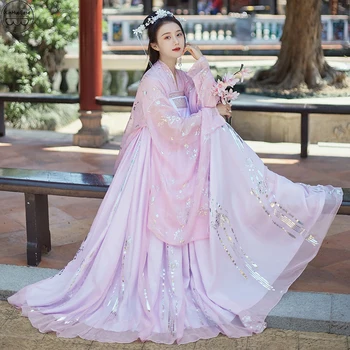 Hanfu Sieviešu Rozā Tradicionālo Ķīniešu Deju Kleitu Pasaku Kostīms Plus Lieluma Cosplay Sieviešu Princese Apģērbs Karnevāls