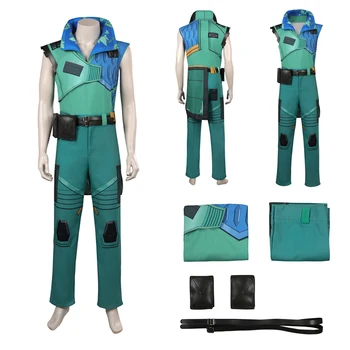 Harbor Cosplay Kostīmu Spēle VALORANT Lomu Tērpiem Zaļā Top Bikses Jostas Pilns Komplekts, Pieaugušo, Vīriešu Halloween Puse Noslēpt Tērps Vīrietis