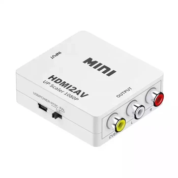 HDM I AV Composite Video Audio Converter Adapteris Atbalsta PAL, NTSC ar USB Uzlādes Kabelis
