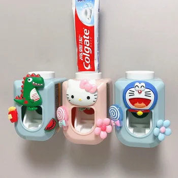 Hello Kitty Multfilmas piestiprināt pie Sienas, Automātiskā Zobu pastai, kas Dozatoru Cute Bērnu Zobu pasta Squeezer Bērniem Dāvanu