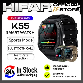 HIFAR JAUNU 2023 K55 Militāro Smart Skatīties Vīrieši Bluetooth Zvaniet 24H Veselīgu Monitors Āra IP68 Ūdensnecaurlaidīga Smartwatch Īstas Sievietes