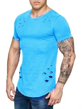 Ikdienas Vīriešu Top tīrtoņa Krāsu, Saspringts T-Krekls Kokvilnas Sweatwicking Elpojošs Dobi No Dizaina Modes Gadījuma T-krekls Krekls