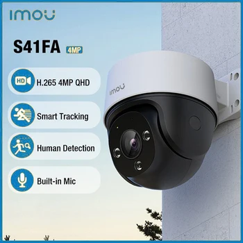 Imou S41FA PoE 4MP PTZ Āra IP66 Cilvēka Atklāšanas H. 265 Smart Krāsu Nakts Redzamības Smart Izsekošanas Iebūvēts Mikrofons IP Kameras