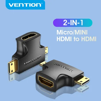 Intervences Micro HDMI Adapteris, Mikro Mini 2 in 1 Sieviešu un Vīriešu Kabeļa Savienotājs Pārveidotājs Kameras TV Projektoru Mini HDMI Adapteris