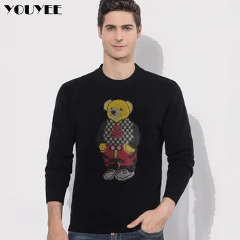 Jauki Rhinestone Džemperis Karikatūra Lāču Ziemas Ērti, Silti Lielgabarīta 3XL Vīriešu augstākās Kvalitātes Džemperis Vīriešu Apģērbs