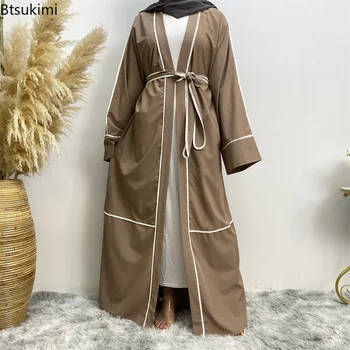 Jauno Eid Mubarak Abaya Dubaija Modes Jaka Kaftan Arābu Turku Islāma Apģērba Musulmaņu Sievietēm Pieticīgu Tērpu Mujer Ropa Kimono